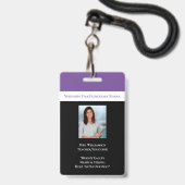 Schoolwerknemer Paarse staf Foto-ID leraar Badge (Voorzijde met lanyard)