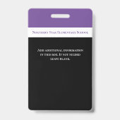 Schoolwerknemer Paarse staf Foto-ID leraar Badge (Achterkant)