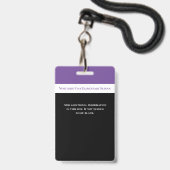 Schoolwerknemer Paarse staf Foto-ID leraar Badge (Achterkant met lanyard)