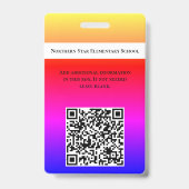Schoolwerknemer QR Code Personeel Foto ID leraar Badge (Achterkant)