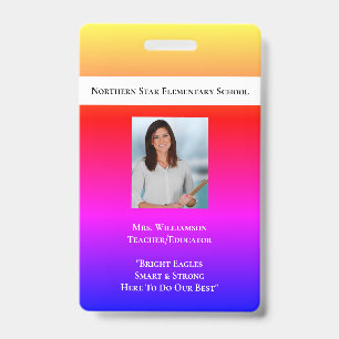 Schoolwerknemer QR Code Personeel Foto ID leraar Badge