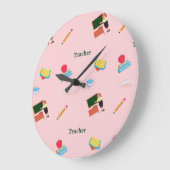 Schoolwerkrooster in roze grote klok (Hoek)