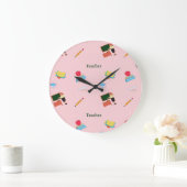 Schoolwerkrooster in roze grote klok (Huis)