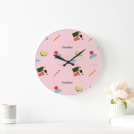 Schoolwerkrooster in roze grote klok (Huis)