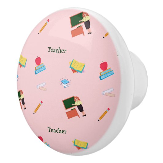 Schoolwerkrooster in roze keramische knop (Rechts)