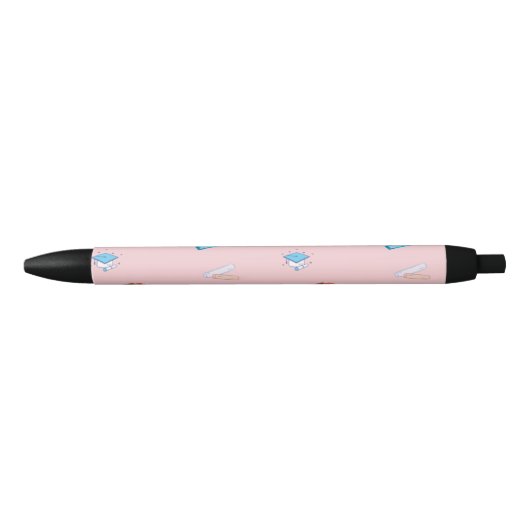 Schoolwerkrooster in roze zwarte inkt pen (Voorkant)