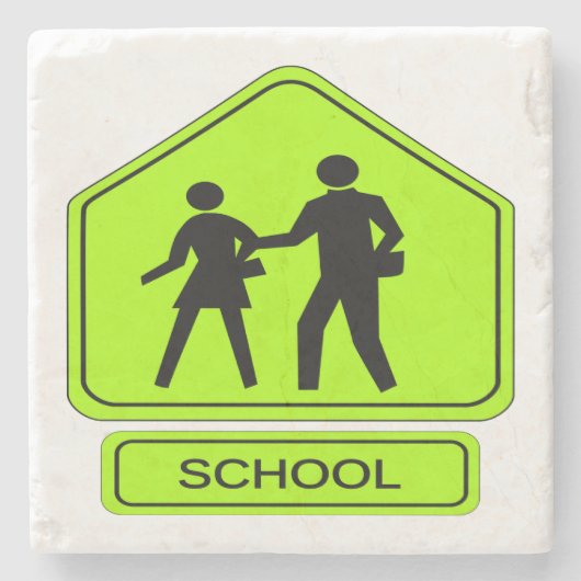 schoolzone stenen onderzetter (Voorkant)
