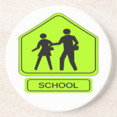 schoolzone zandsteen onderzetter (Voorkant)