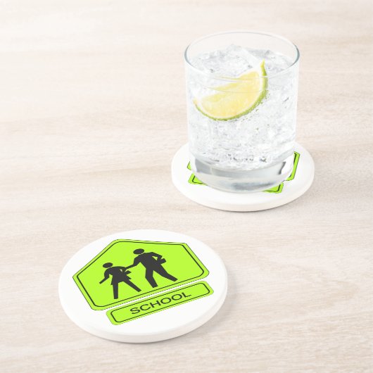 schoolzone zandsteen onderzetter (Zijkant)