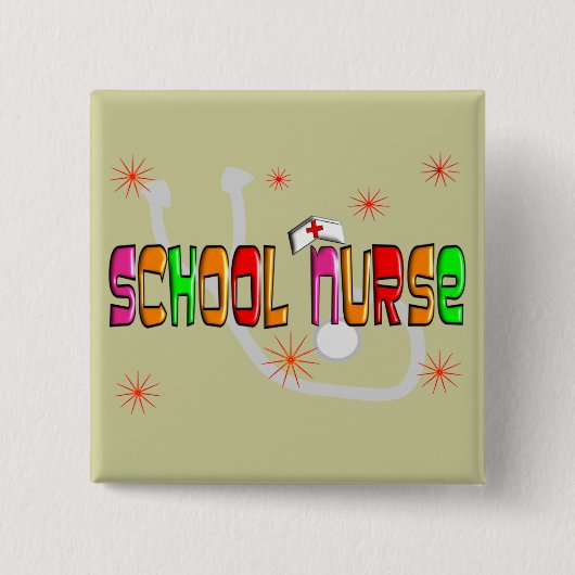Schoolzuster-cadeautjes en T-shirts Vierkante Button 5,1 Cm (Voorkant)