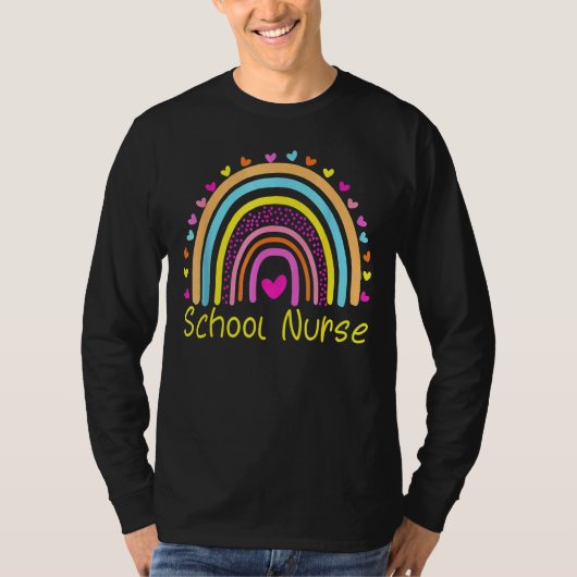 Schoolzuster Rainbow Love Heart T-shirt (Voorkant)