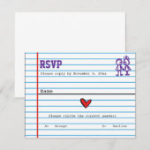 Schoolzweten Weddenschapskaart RSVP Kaartje (Voorkant / Achterkant)