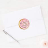 Schoon 16e Bedankt Bewaar De Datum Roze Poeder Ronde Sticker (Envelop)