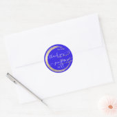 Schoon 16e bedankt goud bewaar de datum blauw ronde sticker (Envelop)