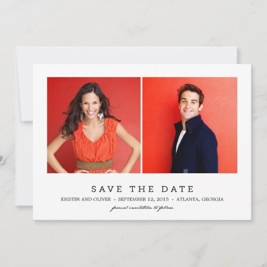 SCHOON 2 FOTO'S Save the Date Cards (Voorkant)