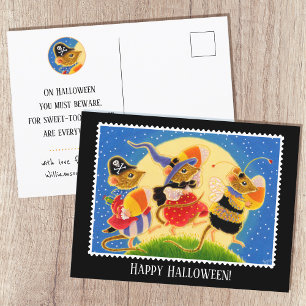 Schoon aangepast snoep maïs muizen Halloween  Briefkaart
