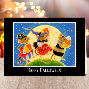 Schoon aangepast snoep maïs muizen Halloween Kaart