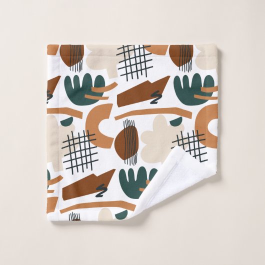 Schoon Abstract Boho Patroon | Modern Minimaal Bad Handdoek (Wasdoekje)