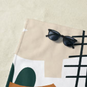 Schoon Abstract Boho Patroon | Modern Minimaal Strandlaken (In situ)