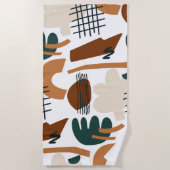 Schoon Abstract Boho Patroon | Modern Minimaal Strandlaken (Voorkant)