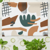 Schoon Abstract Boho Patroon | Modern Minimaal Theedoek (Gevouwen)