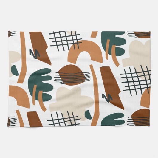 Schoon Abstract Boho Patroon | Modern Minimaal Theedoek (Horizontaal)