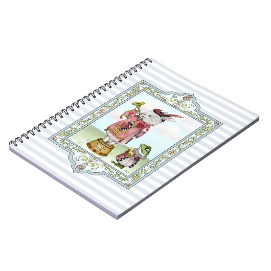 Schoon Alice in Wonderland Witte Konijn Paas Kunst Notitieboek (Linkerzijde)