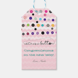 Schoon als een baby shower feestcadeau tag cadeaulabel