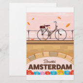 Schoon Amsterdam fiets reisposter. Briefpapier (Voorkant / Achterkant)