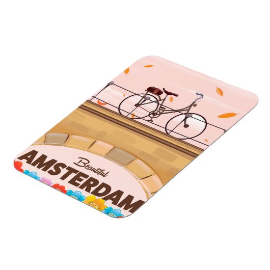 Schoon Amsterdam fiets reisposter. Magneet (Linkerzijde)