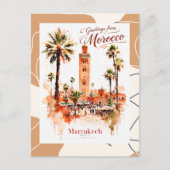 Schoon aquarel Marrakech Rode Medina Briefkaart (Voorkant)