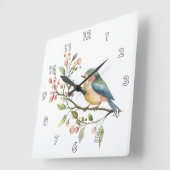 Schoon Aquarel Vogel Vierkante Klok (Hoek)