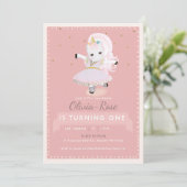 Schoon Ballerina Eenhoorn Stof Roze Meisje Verjaar Kaart (Staand voorkant)