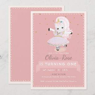 Schoon Ballerina Eenhoorn Stof Roze Meisje Verjaar Kaart