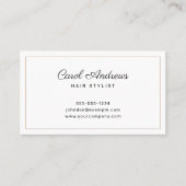 Schoon Beige Agate Marmer & Gouden Kapper Visitekaartje (Voorkant)
