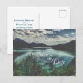 Schoon Bergmeer Trouwdatum Opslaan Aankondigingskaart (Voorkant / Achterkant)