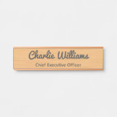 Schoon berkenhout, Kantoor Deurbordje (Voorkant)