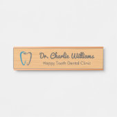 Schoon berkenhout, Tandheelkundige kliniek Deurbordje (Voorkant)