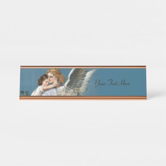 Schoon Beschermengel Schilderij Bureau Naambordje (Voorkant)