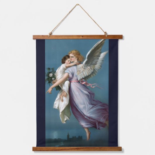 Schoon Beschermengel Schilderij Hangend Wandkleed (Voorkant)