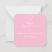 Schoon "Beste moeder ooit" Hart 3-foto, roze & wit Notitiekaartje (Achterkant)