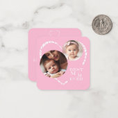 Schoon "Beste moeder ooit" Hart 3-foto, roze & wit Notitiekaartje (Voorkant / Achterkant in situ)