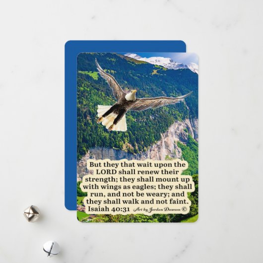 Schoon Bijbeltekst Jesaja 40:31 Feestdagenkaart (Voorkant / Achterkant in situ)