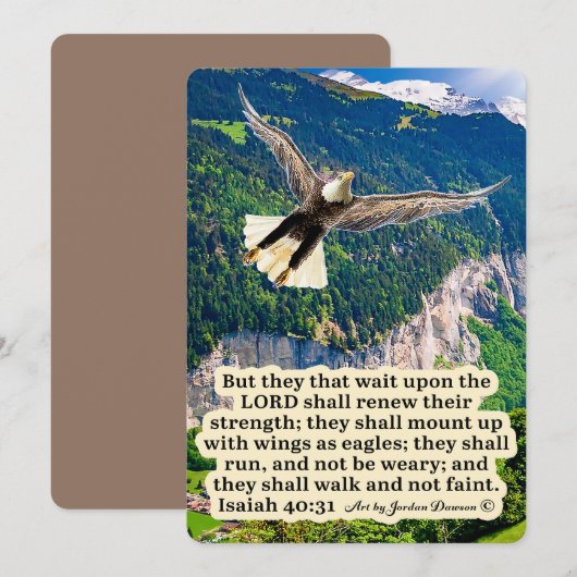 Schoon Bijbeltekst Jesaja 40:31 Feestdagenkaart (Voorkant / Achterkant)