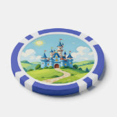 Schoon blauw en wit kasteel poker chips (Enkel)