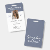 Schoon Blauw Homeschool Docenten ID Badge (Voor- en achterkant)