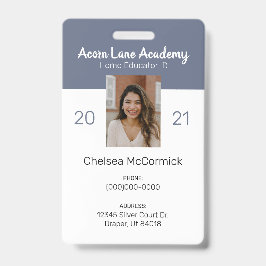 Schoon Blauw Homeschool Docenten ID Badge