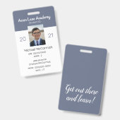 Schoon Blauw Homeschool Leerling ID Badge (Voor- en achterkant)