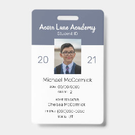 Schoon Blauw Homeschool Leerling ID Badge