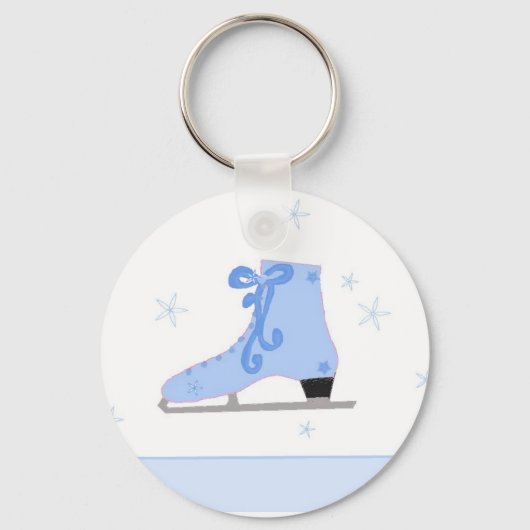 Schoon Blauw IJsschaats Sleutelhanger (Voorkant)